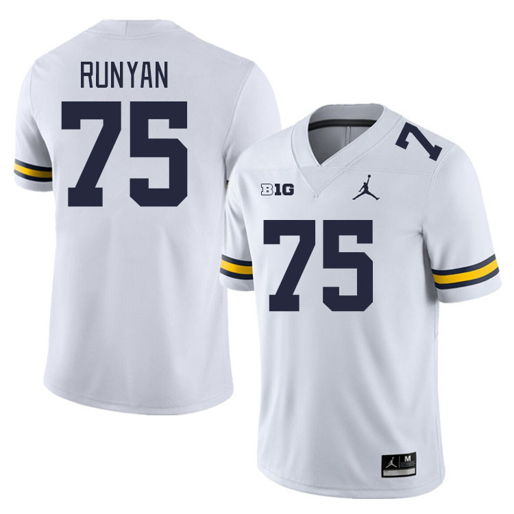 Michigan Wolverines #75 Jon Runyan College Football Jerseys Stitched Sale-White